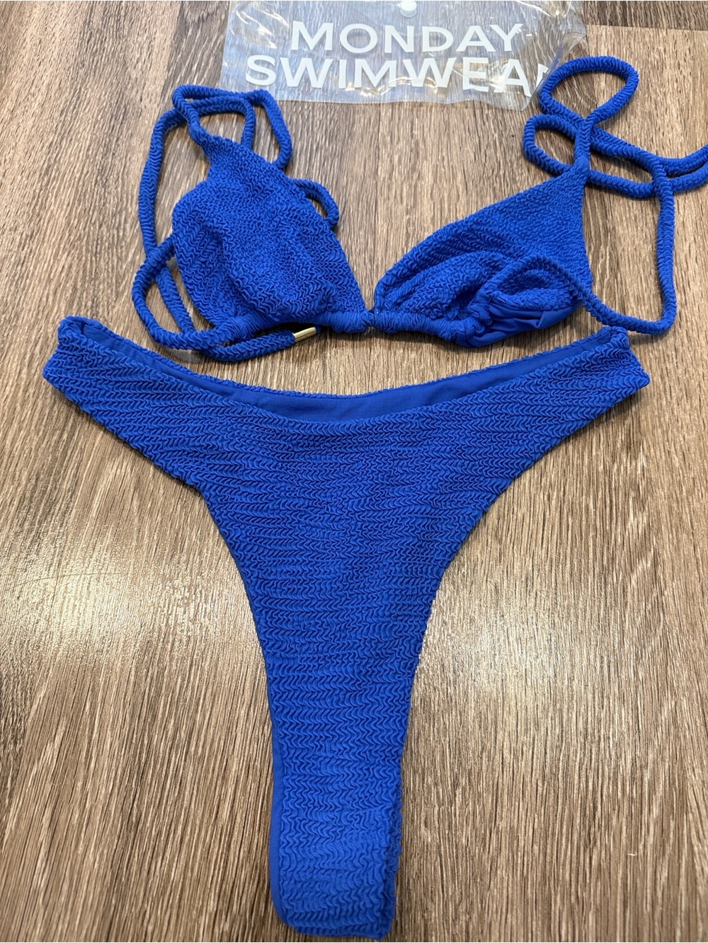 Monday Swimwear Cobalt Crinkle Capri Bottom